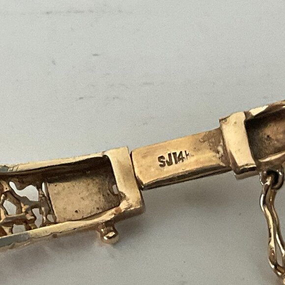 Vintage 14k solid gold bangle bracelet with 3 large amethysts one-of-a-kind! - Picture 10 of 11